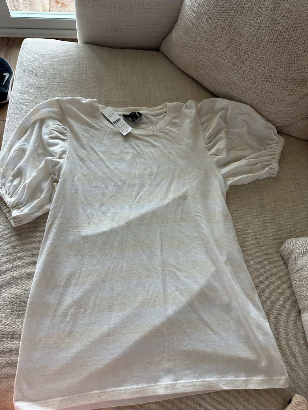 J. Crew Striped Puff-Sleeve Tee
